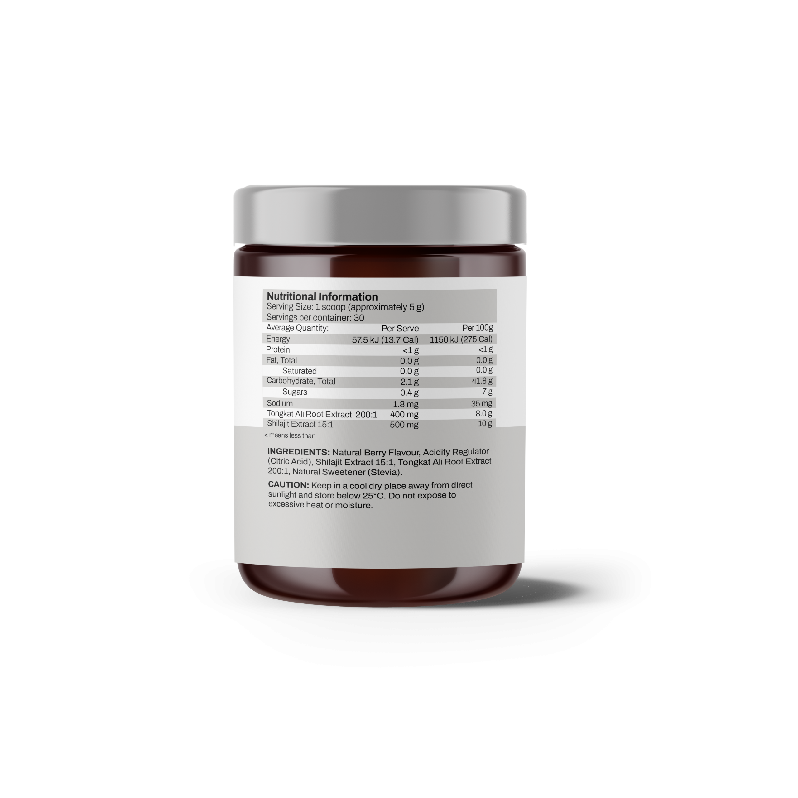 TONGKAT ALI & SHILAJIT POWDER BERRY 150G JAR - Image 2